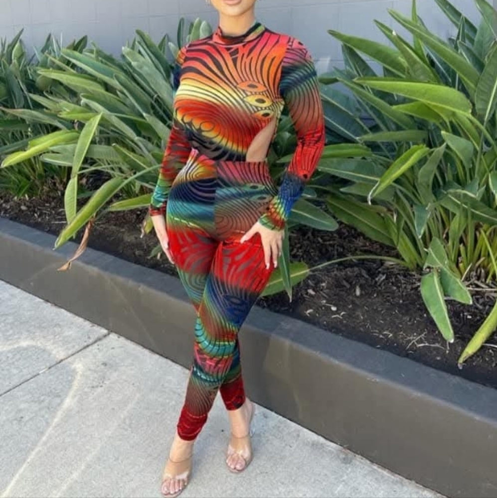 Multicolor Patterned Jumpsuit